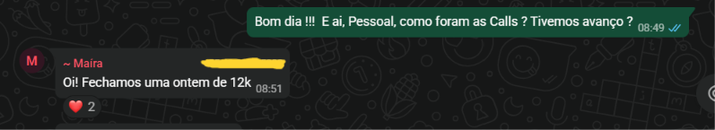 Cliente: fechamos uma venda de R$ 12 mil ontem